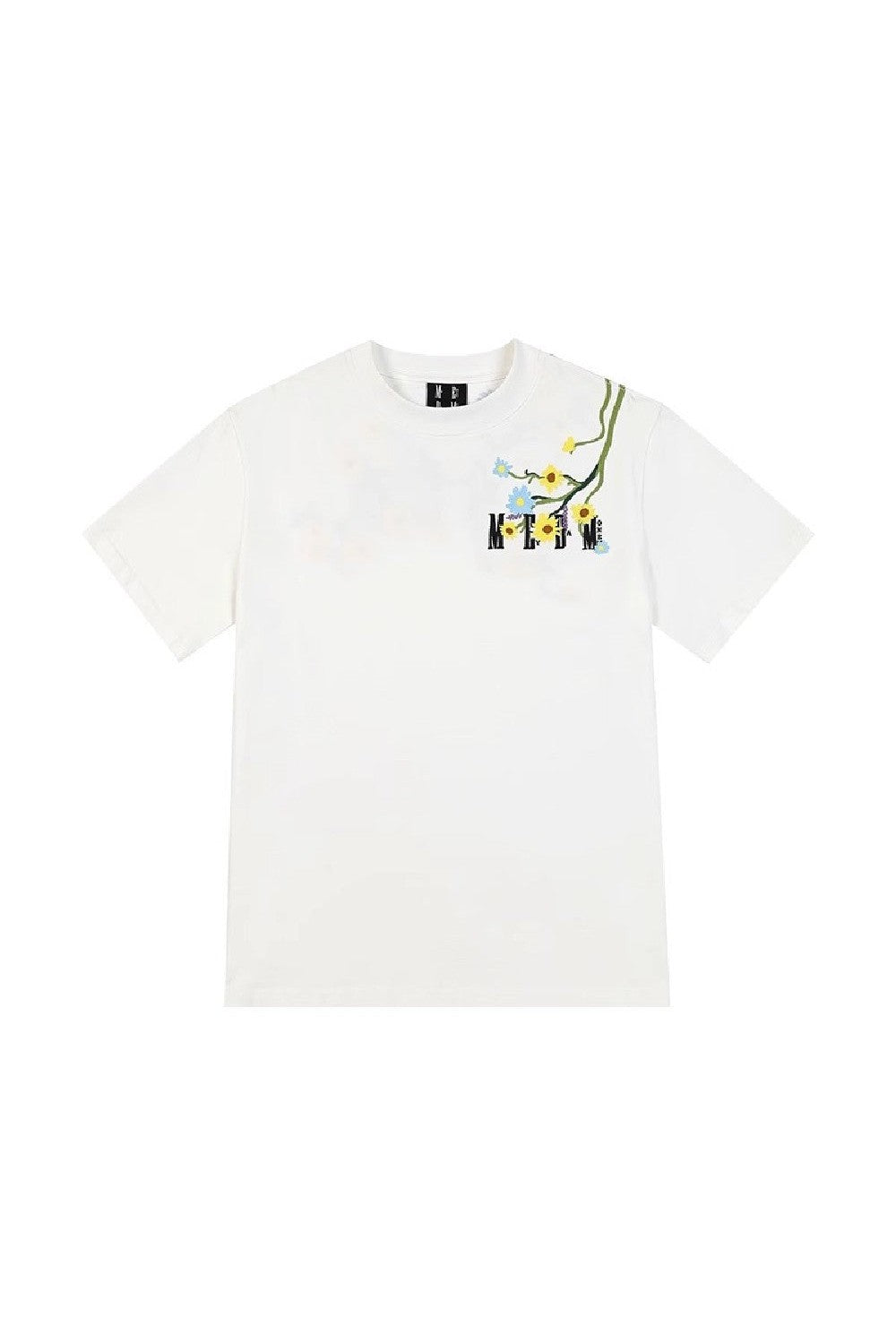 Embroidered Flowers Logo Tee