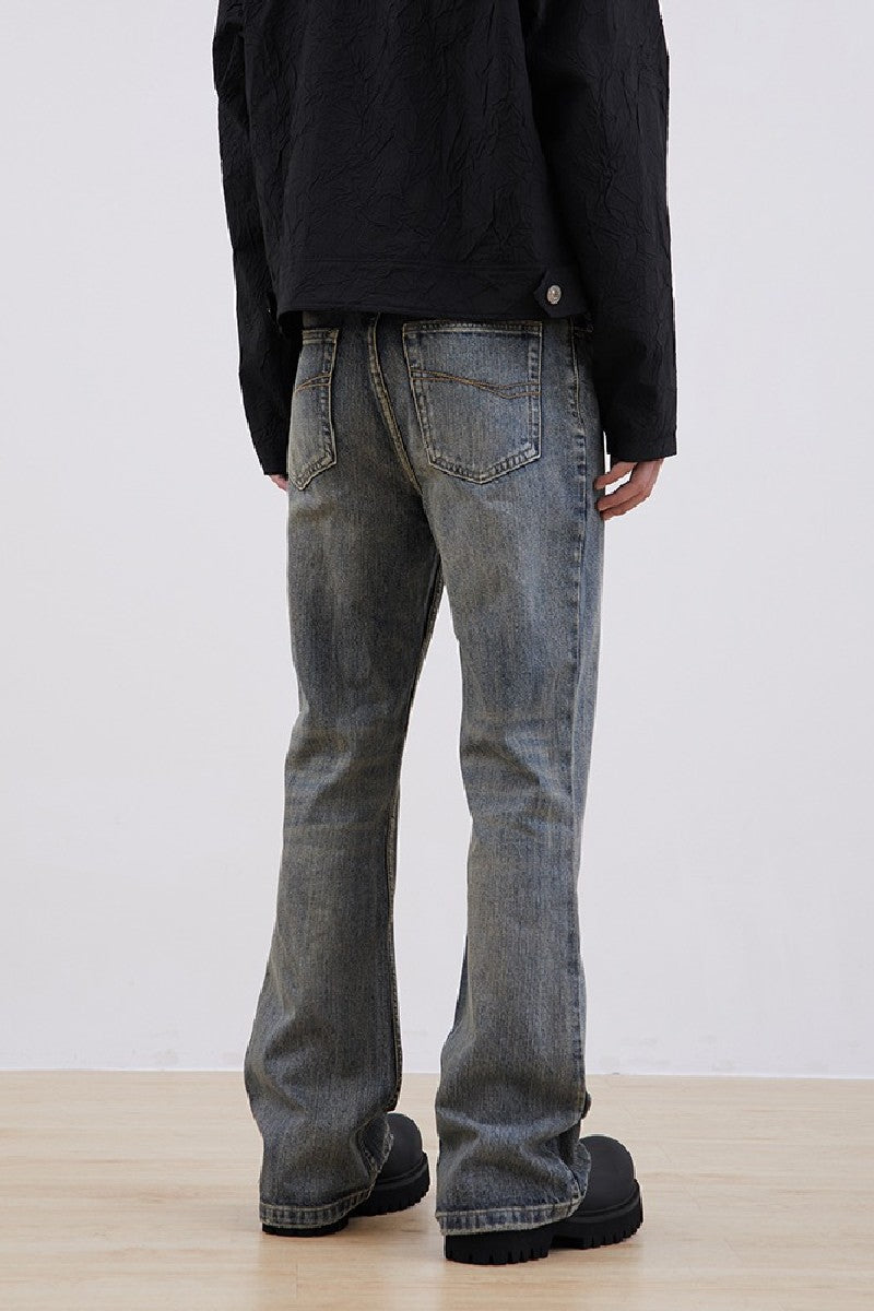 Straight Flared Washed Jeans