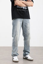 Washed Loose Straight Jeans