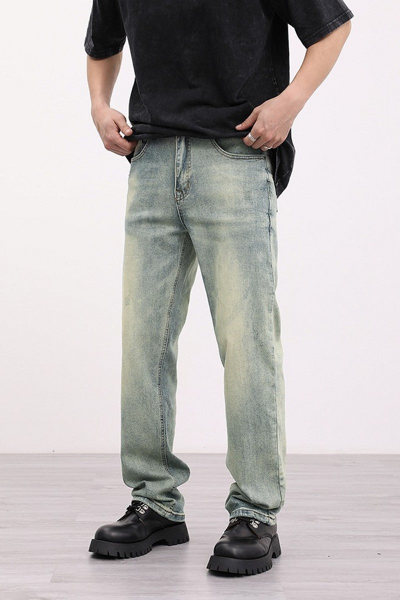 Mud Washed Loose Jeans