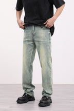 Mud Washed Loose Jeans