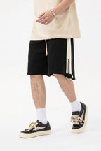 Striped Zipper Shorts