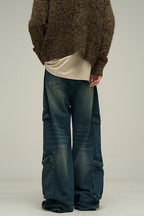 Oversized Cargo Asymmetrical Jeans