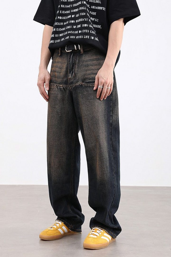 Retro Washed Stitched Jeans