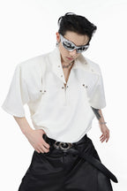 Metal Ring Short-Sleeve Shirt