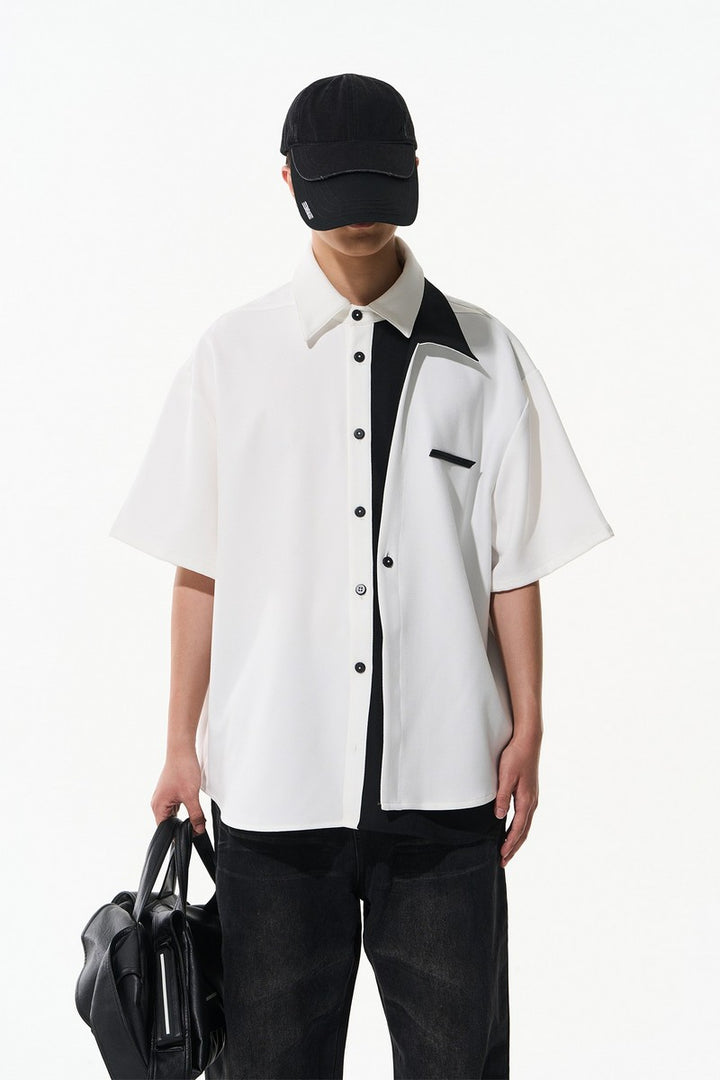 Asymmetric Fake Two Piece Shirt