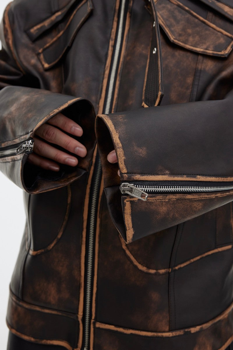 PU Leather Moto Jacket