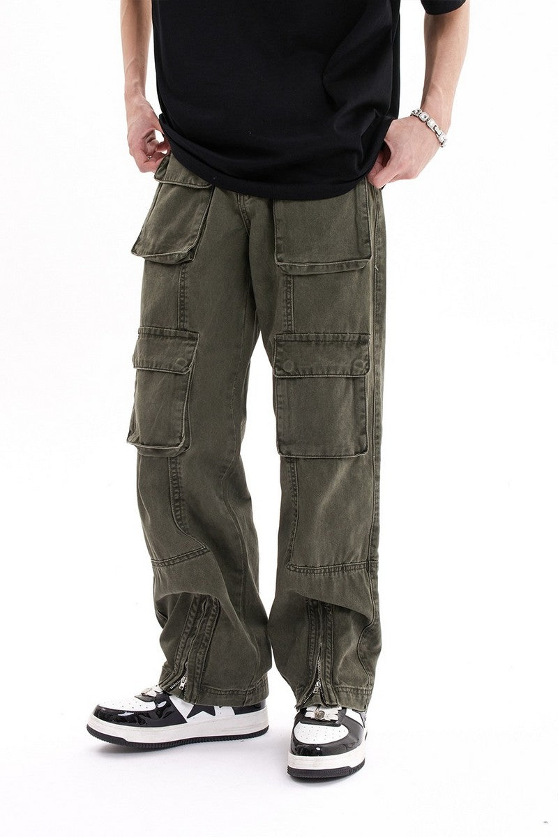 Multi Pocket Zipper Trousers