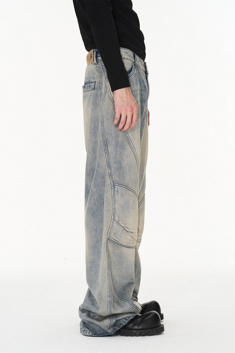 Washed Structure Jeans