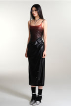 Gradient Leather Corset Dress
