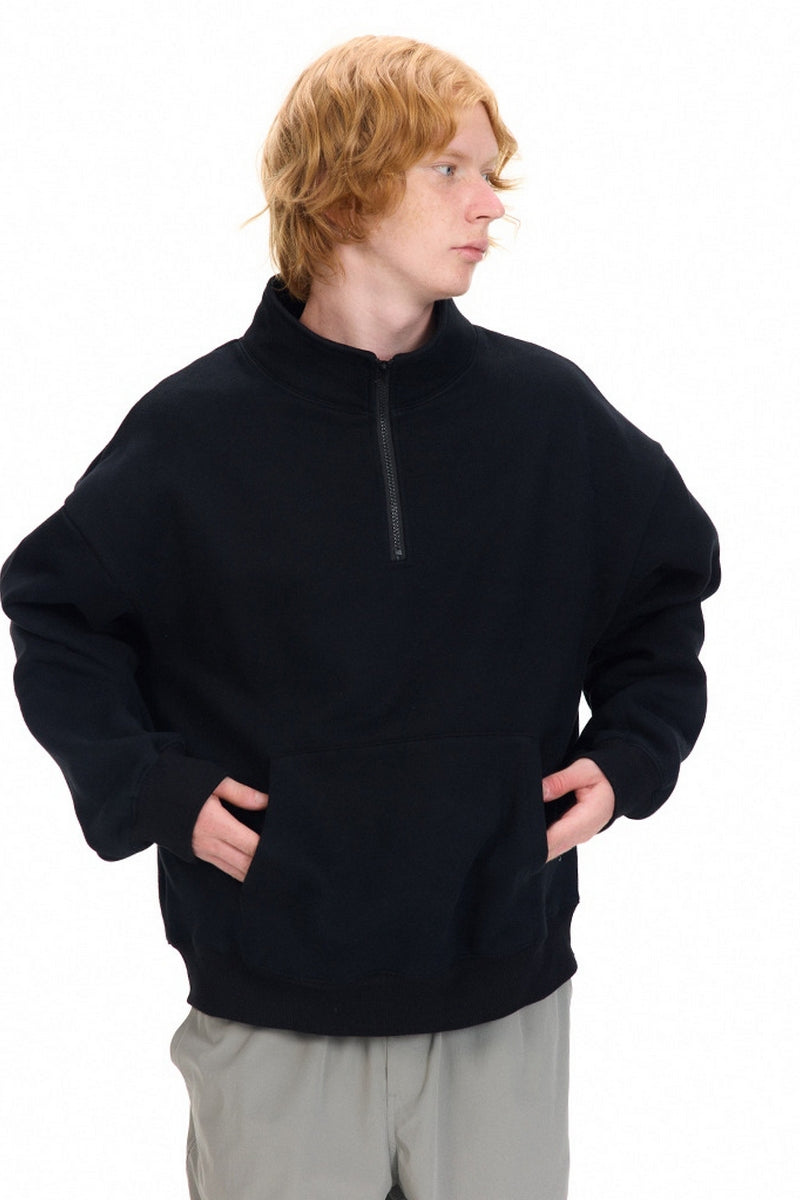 Sporty Half-Zip Fleece Hoodie