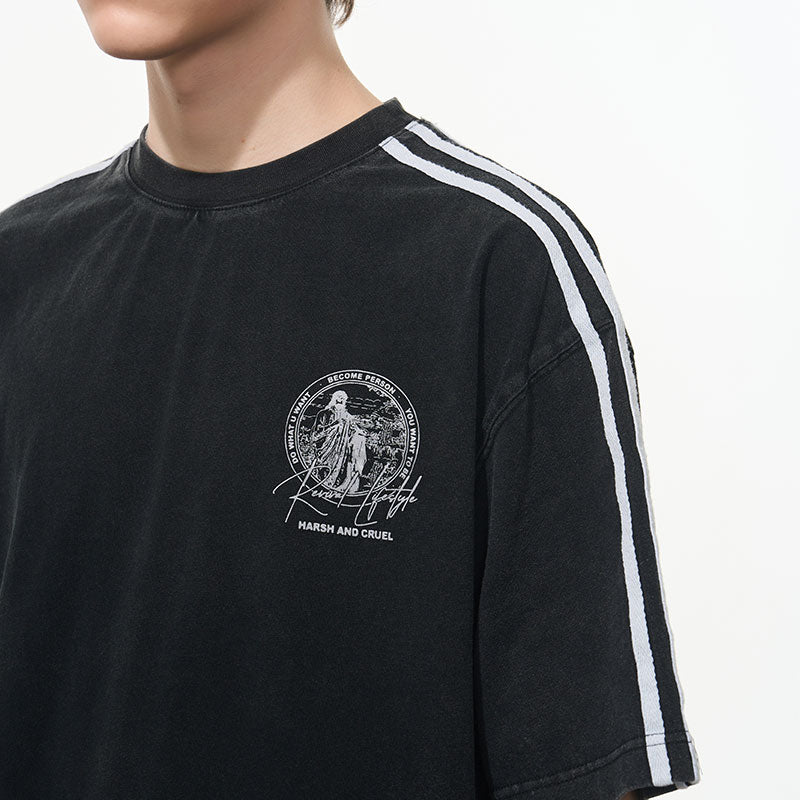 Patchwork Striped Retro Tee