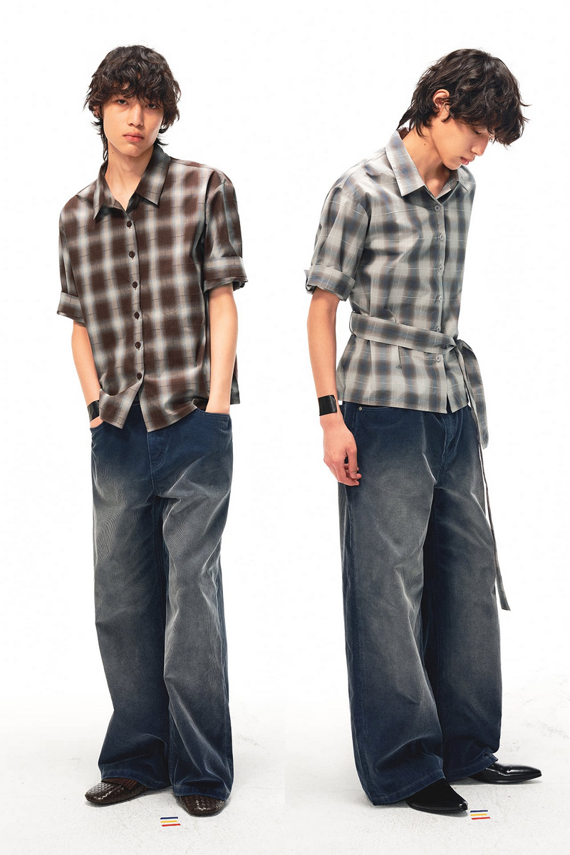 Belted Plaid Shirt