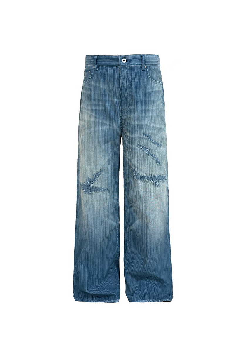 Striped Boro Patch Jeans