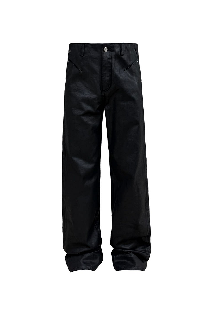 Waxed Slim Straight Jeans