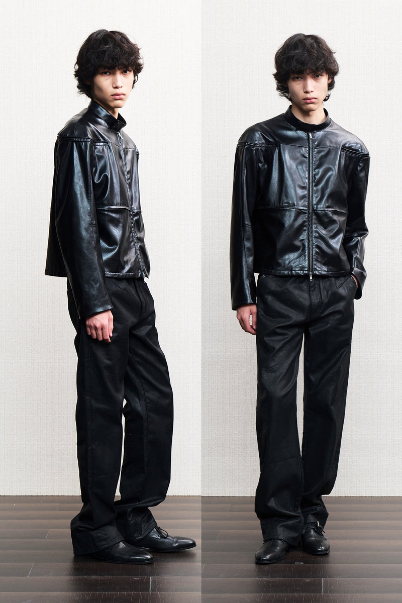 Faux Leather Mesh Jacket