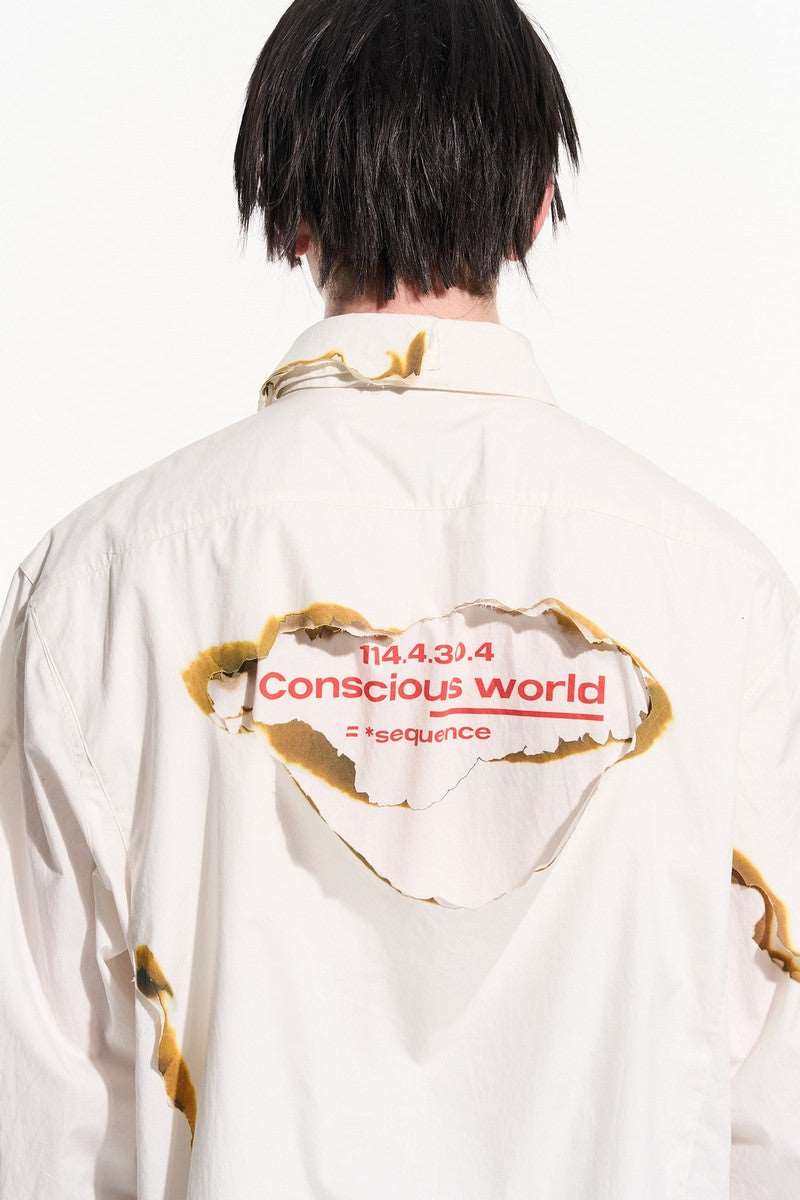 Burned Print L/S Shirt