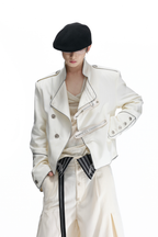 Asymmetric Button Cropped Jacket