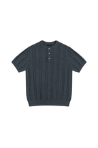 Ribbed Knit Henley Shirt