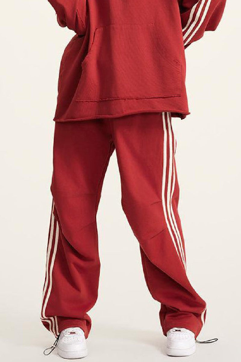 Side Stripe Pleat Sweatpants
