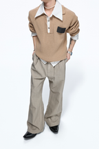 Layered Shirt Knit Sweater