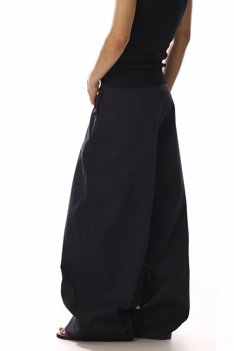 Draped Barrel Leg Pants