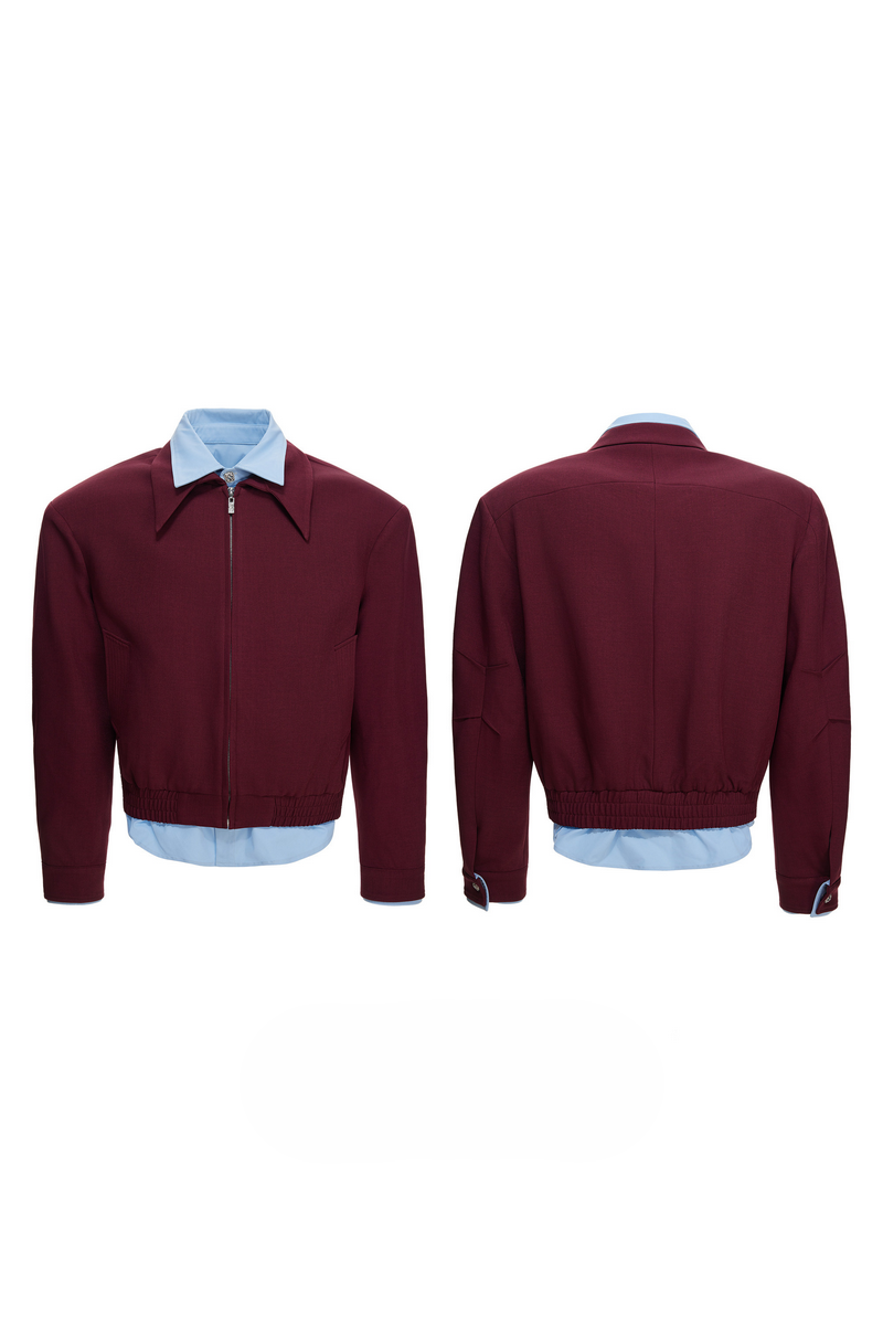 Layered Shirt Panel Jacket