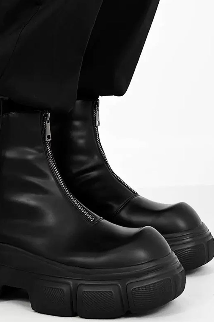 Platform Leather Chelsea Boots