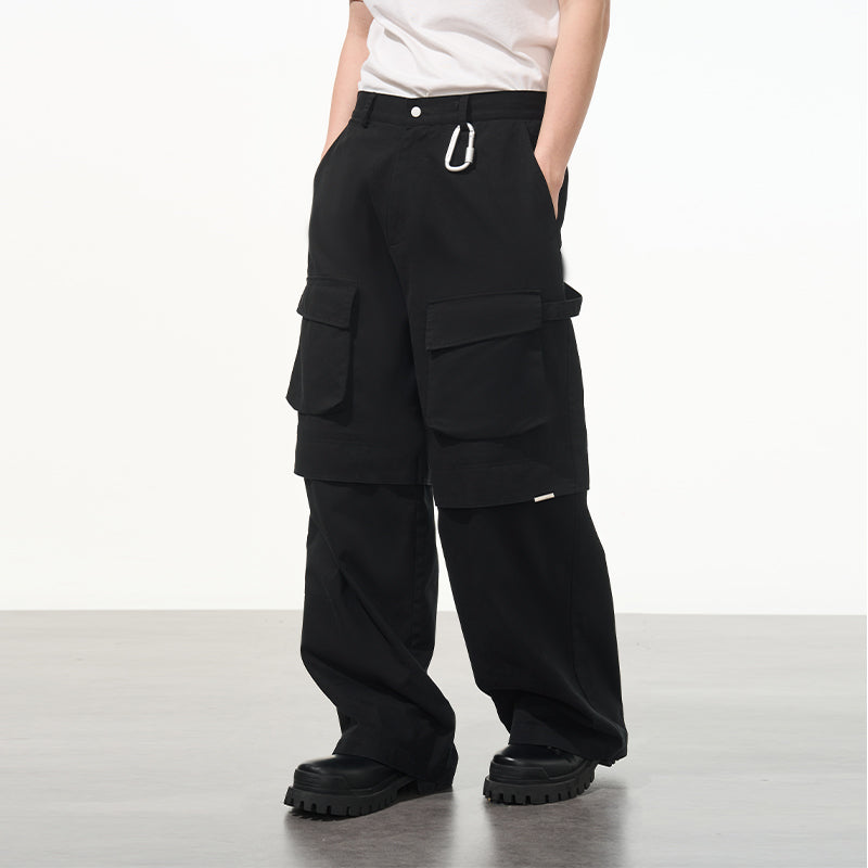 Functional Pocket Pleated Cargo Trousers