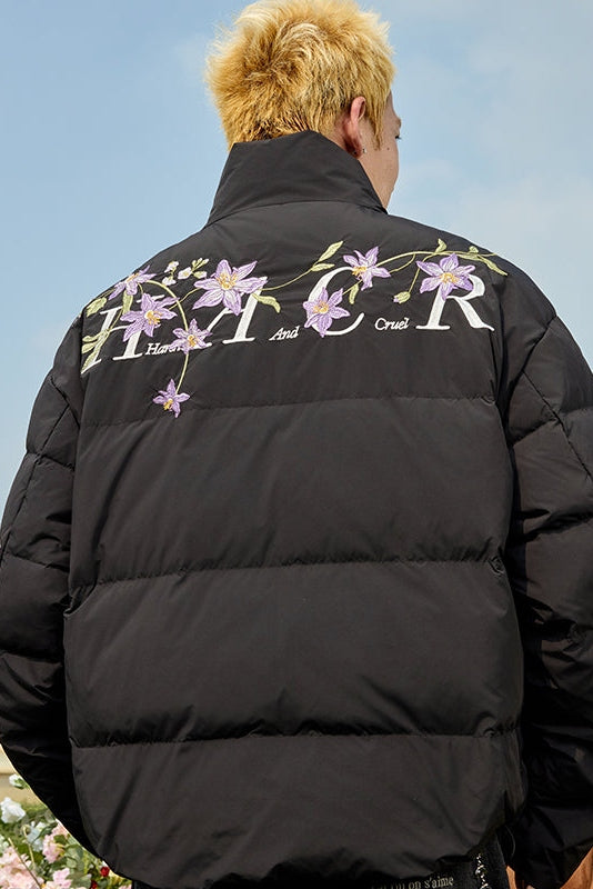 Floral Embroidery Zip HACR Down Jacket – Copping Zone