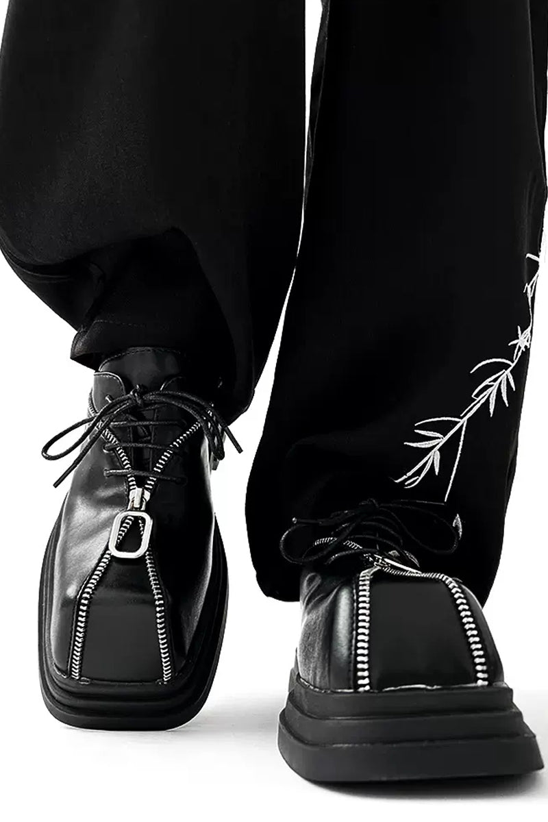 Punk Zipper Platform Derby Shoes