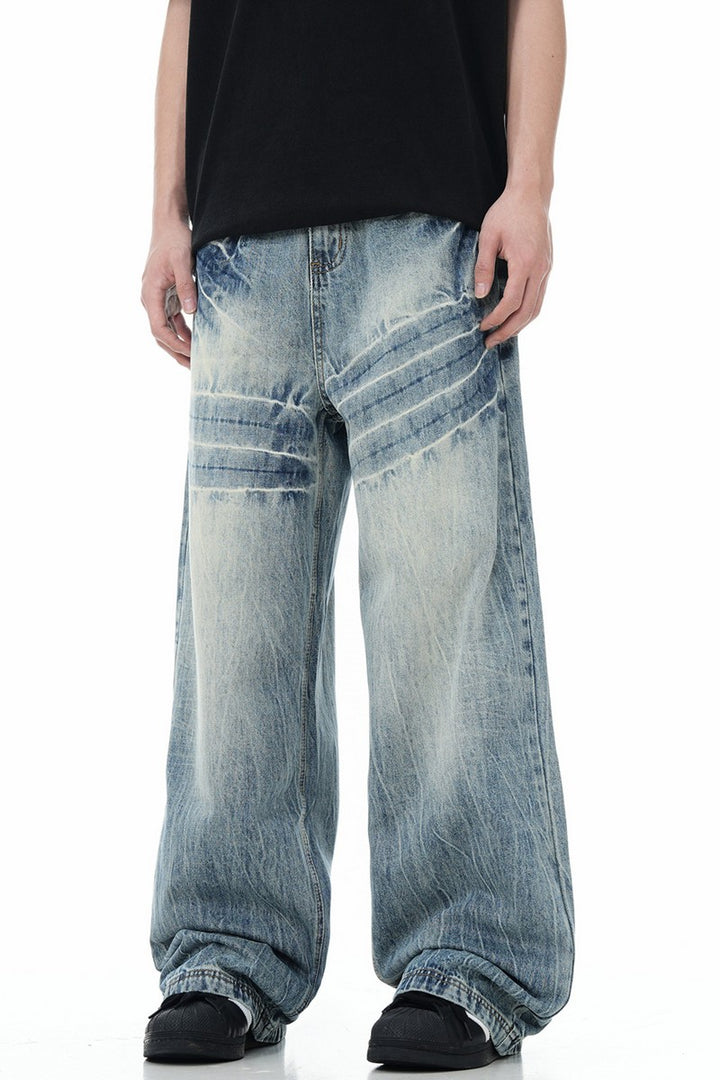 Vintage Lightning Pattern Jeans