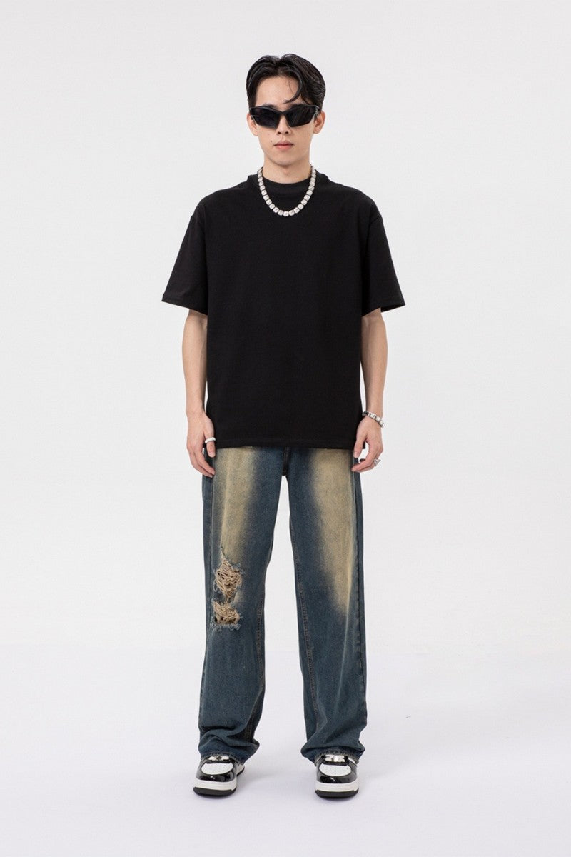 Ripped Retro Flared Jeans