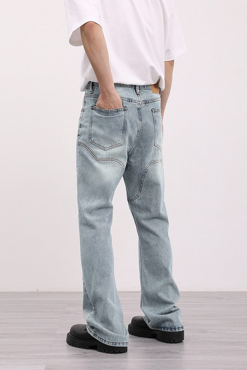 Loose Stitched Flared Jeans