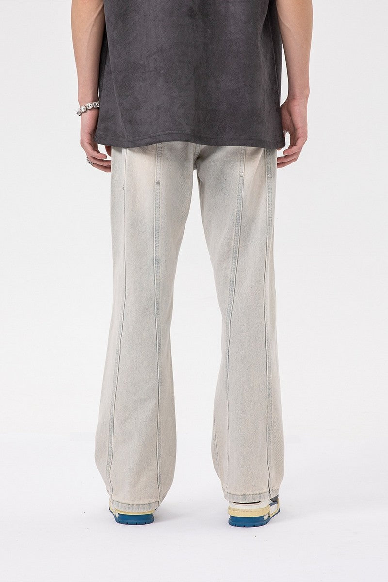 Retro Stitched Flared Jeans