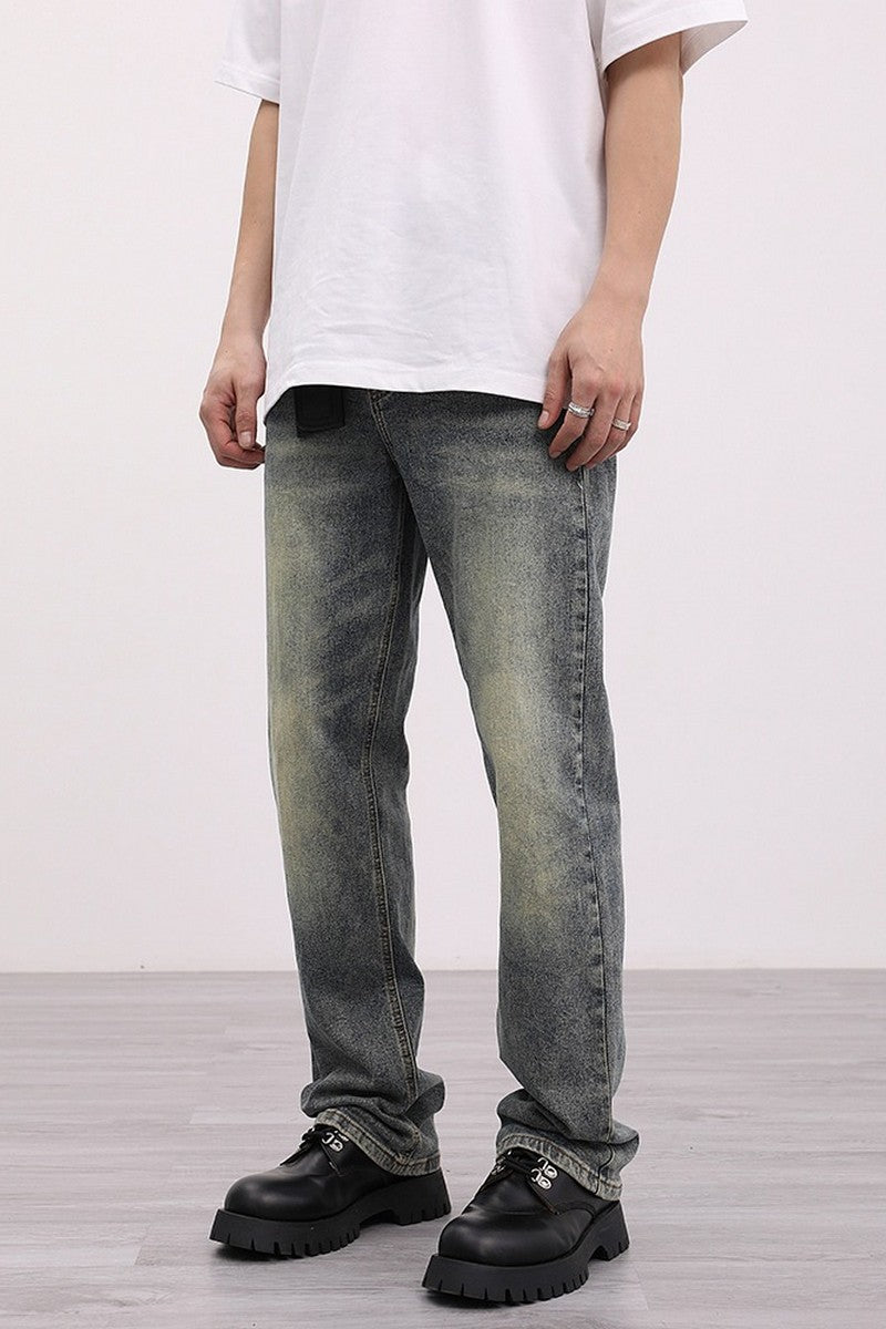 Loose Straight Washed Jeans