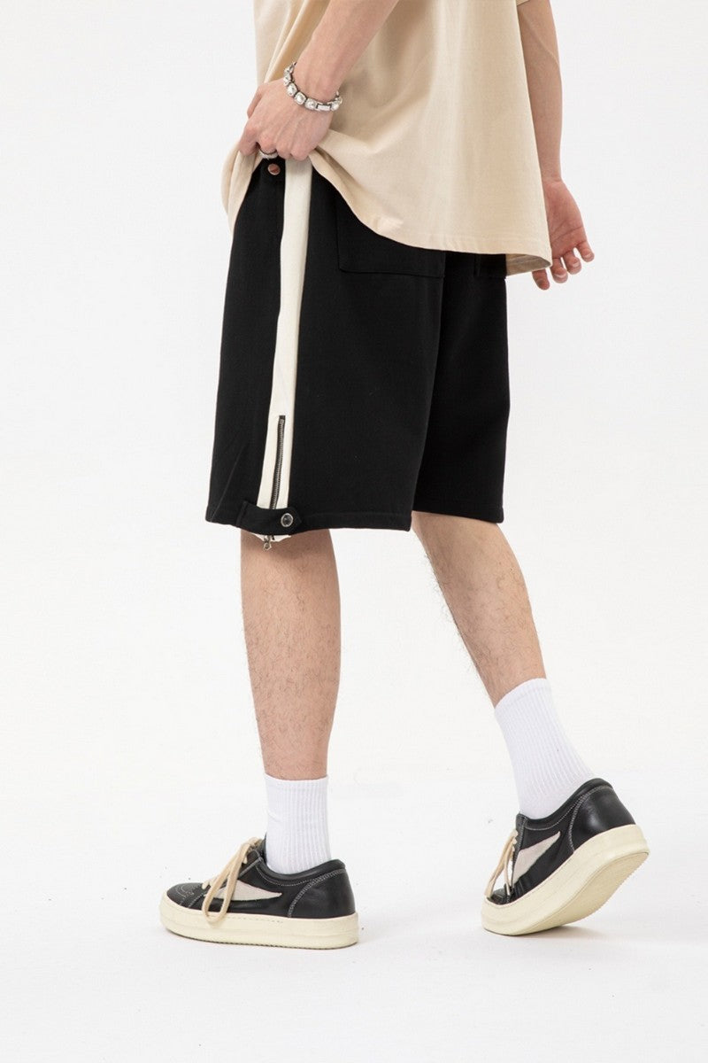 Striped Zipper Shorts
