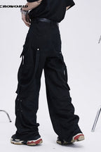 Oversized Straps Multi-Pocket Trousers