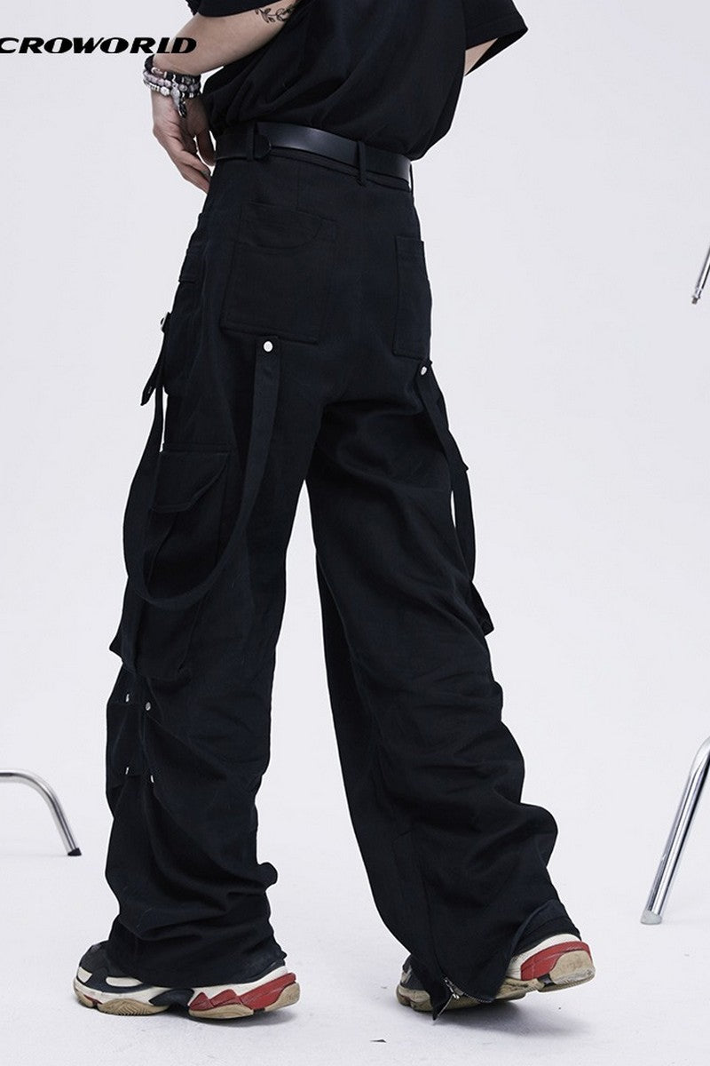 Oversized Straps Multi-Pocket Trousers