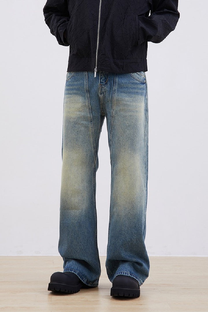 Oversized Irregular Stitching Jeans