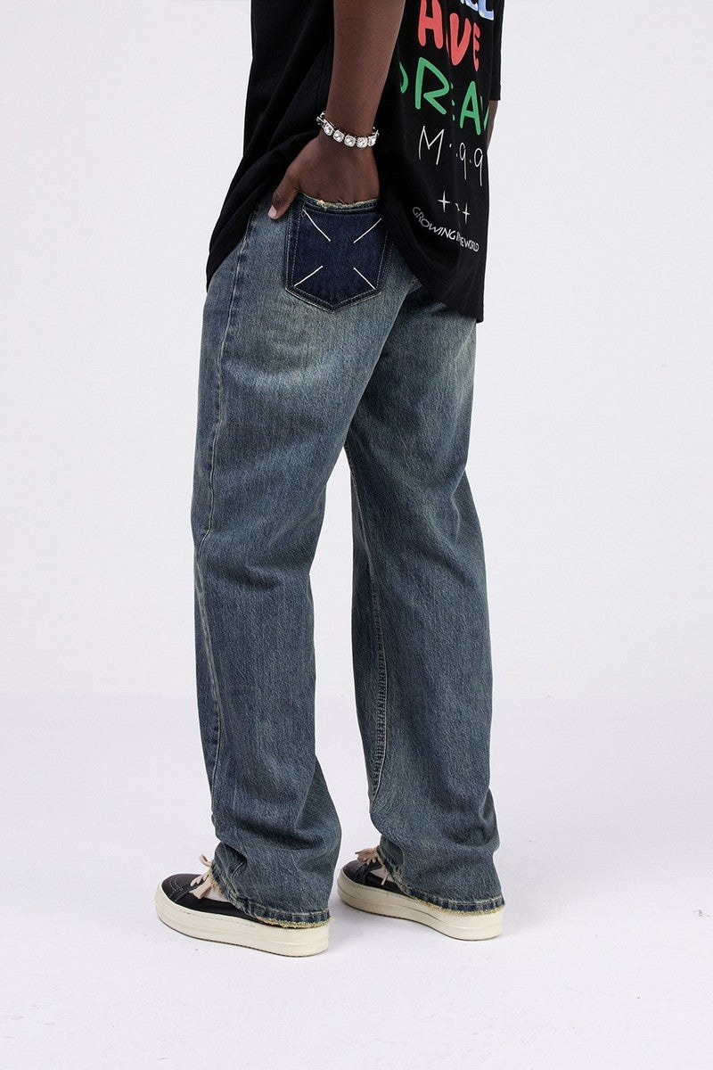 Dark Wash Straight Jeans