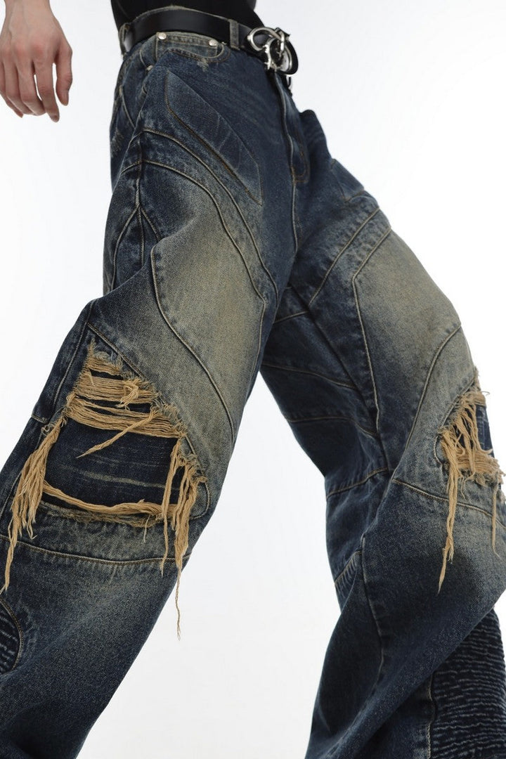 Retro Washed Distressed Jeans - EU Only