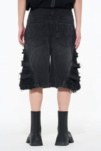 Destroyed Washed Jeans Shorts