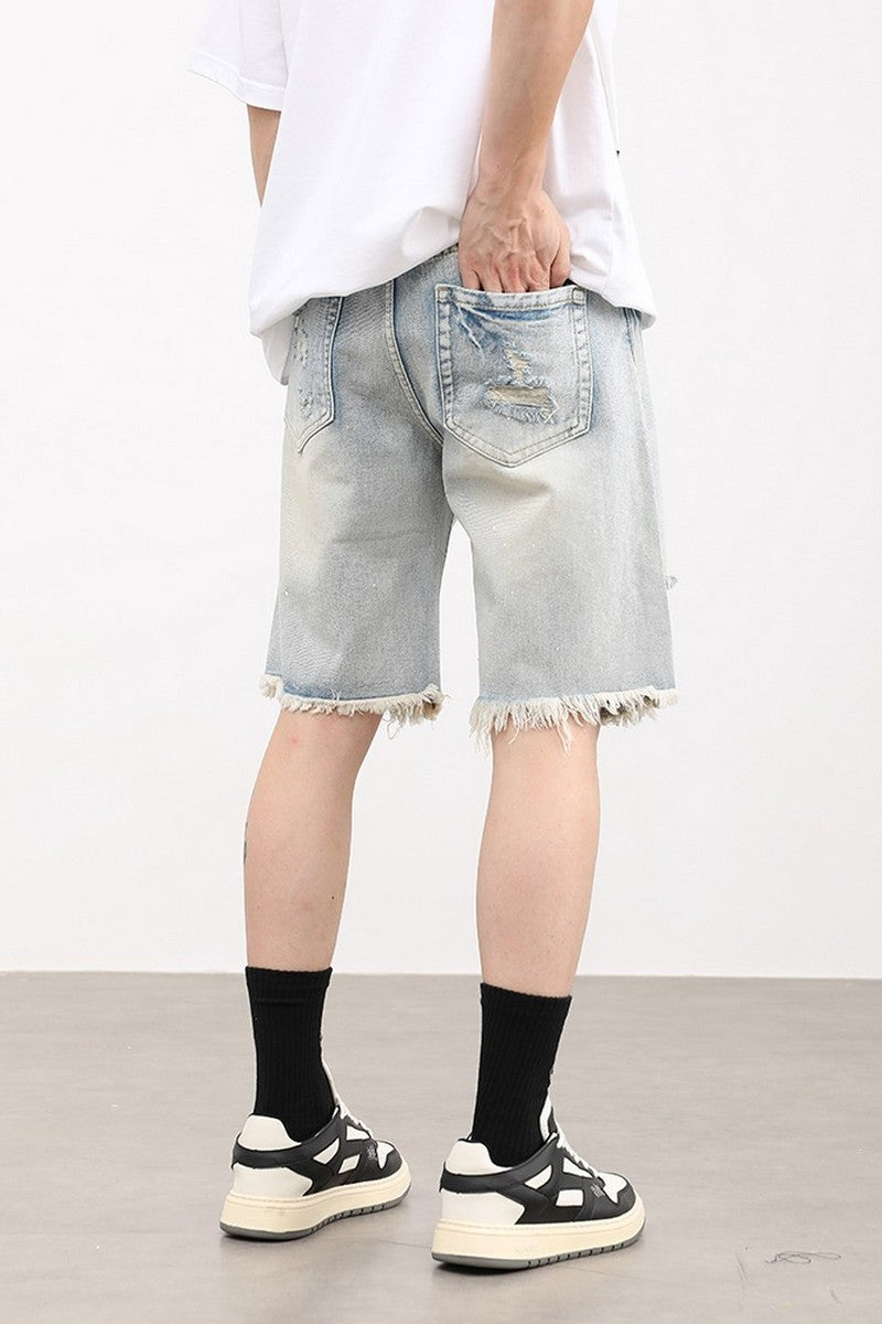 Distressed Denim Shorts