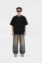 Mud Washed Oversized Jeans