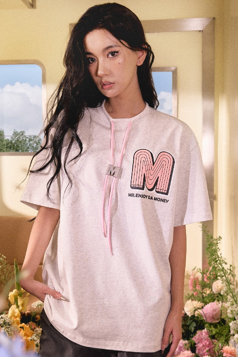 Flower Puff Print Logo Tee