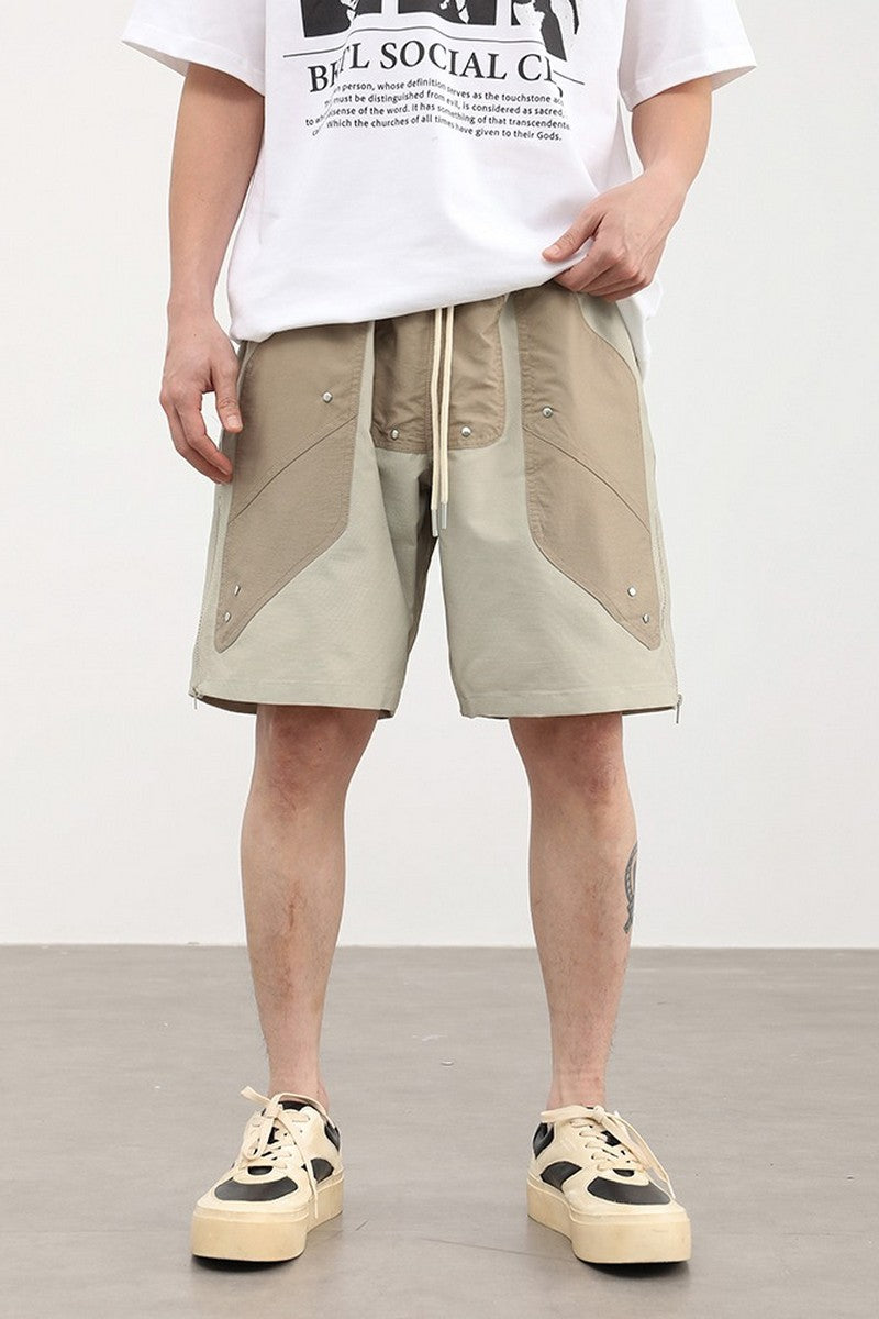 Patches Zipper Shorts