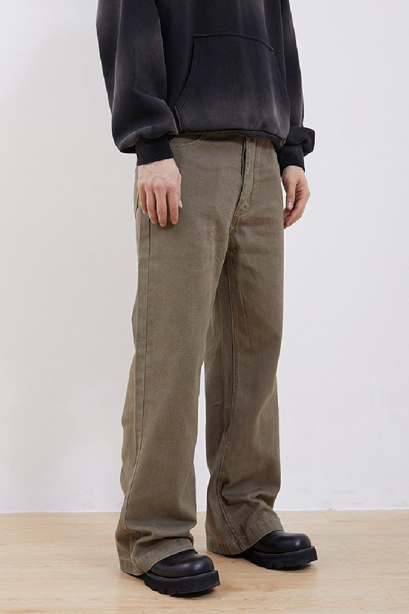 Washed Straight Trousers