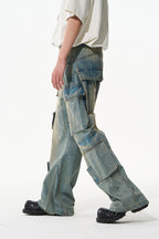 Oversized Washed Cargo Jeans