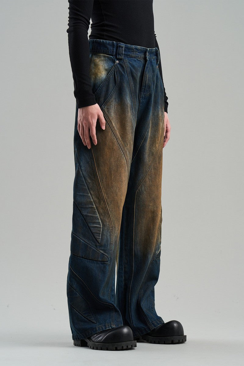 Mud Wash Stitched Jeans
